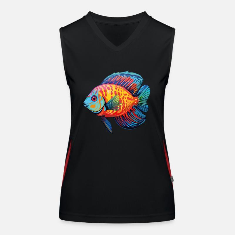 Diskusfisch Funktionelles Kontrast-Tank Top für Frauen
