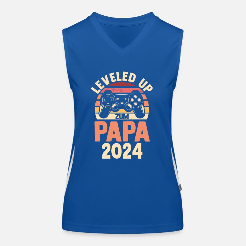 Werdender Papa 2035 Funktionelles Kontrast-Tank Top für Frauen