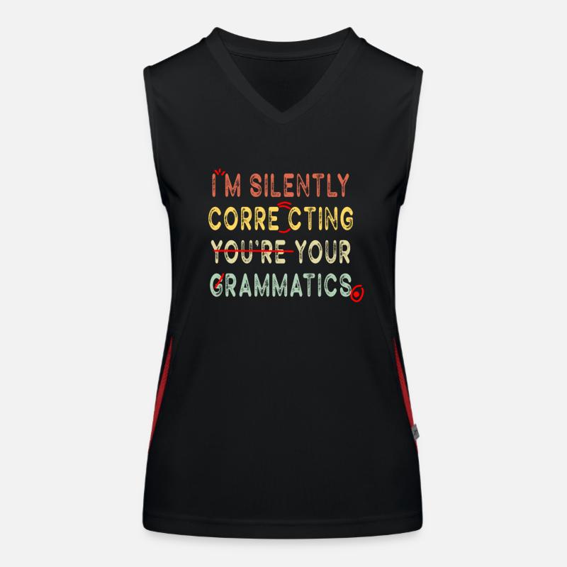 I'm Silently Correcting Your Grammar Women's Functional Contrast Tank Top