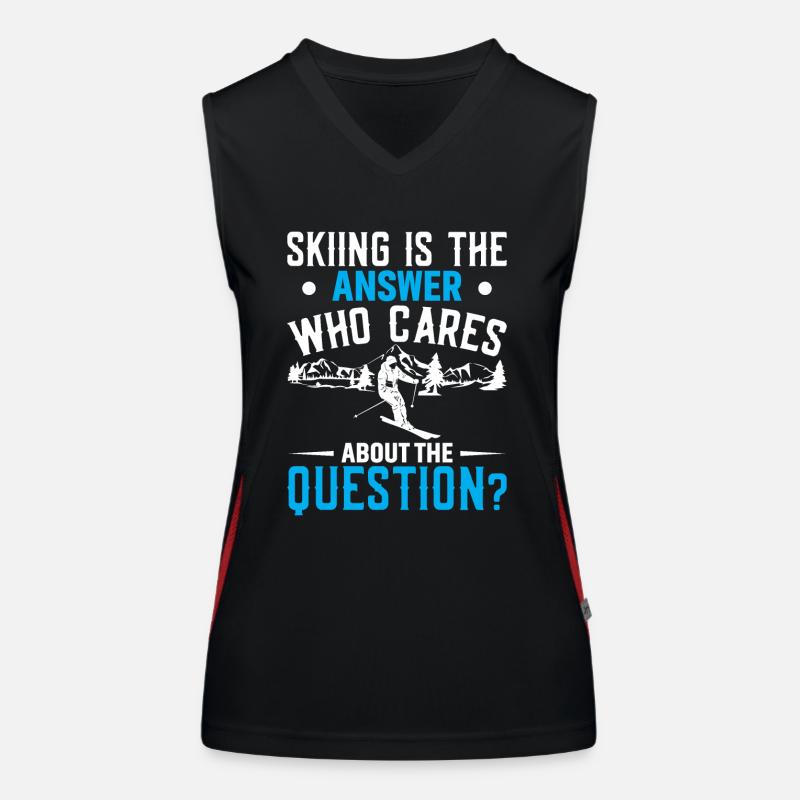 Skiing is the answer. Who needs the question? - Women's Functional Contrast Tank Top - black/red