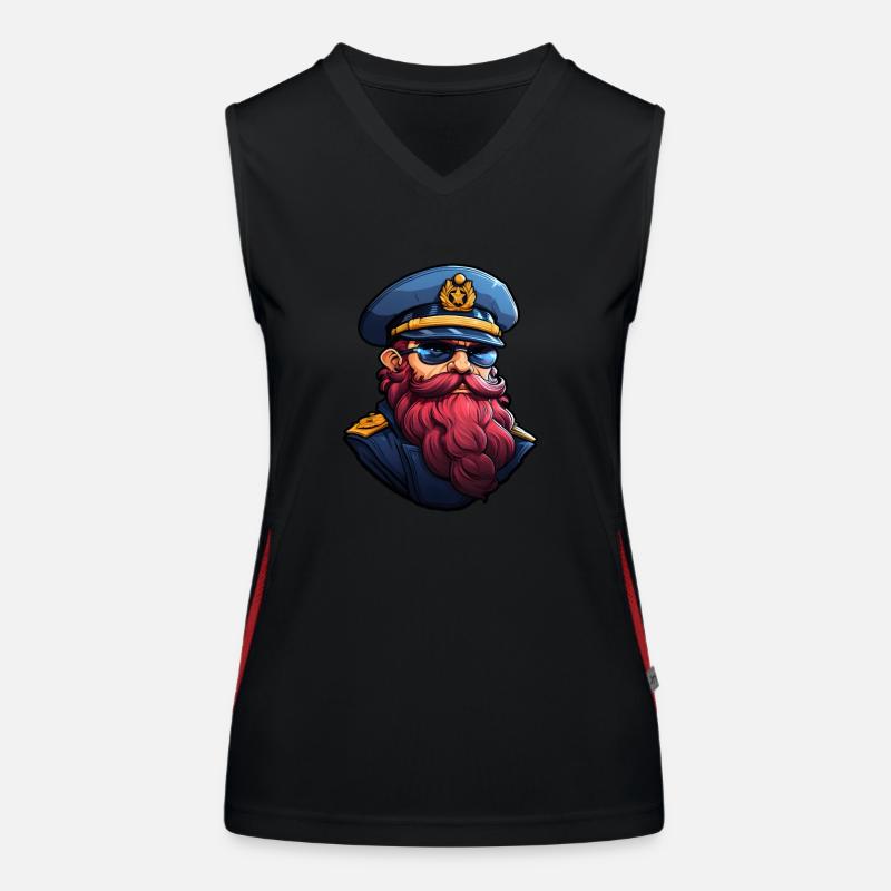 Matrose mit Bart Funktionelles Kontrast-Tank Top für Frauen