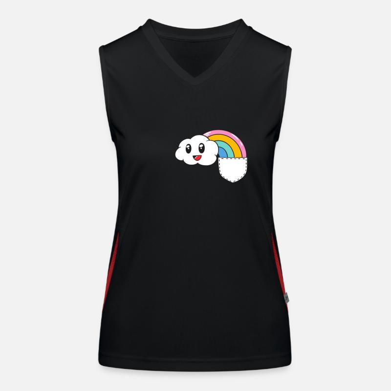 Funny Rainbow Bag Kawaii Cute Cloud Women's Functional Contrast Tank Top