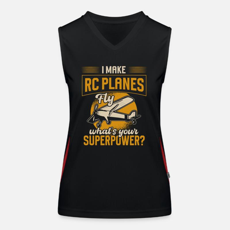 Remote Controlled Airplane Model Airplane Women's Functional Contrast Tank Top