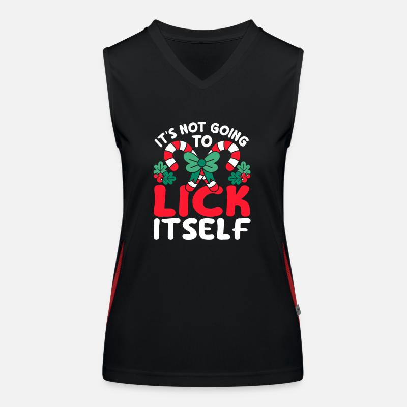 It won't lick itself candy cane lust Women's Functional Contrast Tank Top
