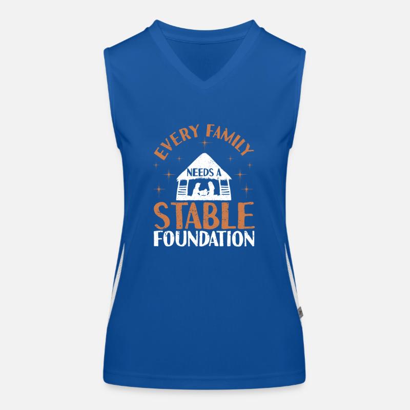 Every family needs a solid foundation Christian Women's Functional Contrast Tank Top