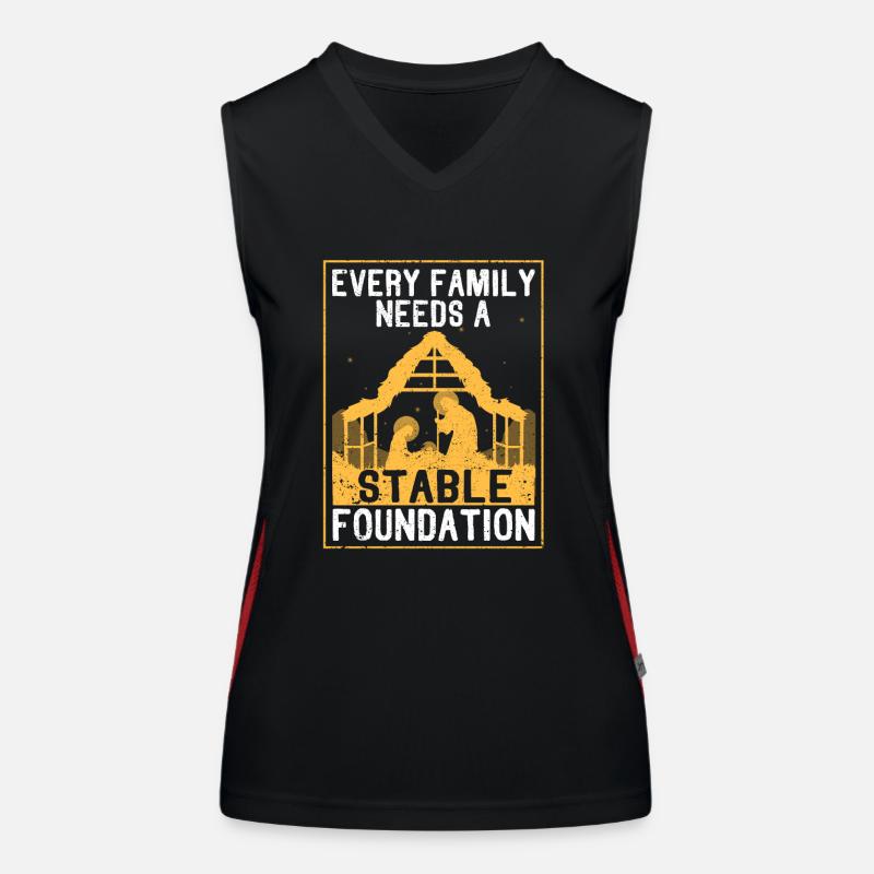 Every family needs a solid foundation Christian Women's Functional Contrast Tank Top