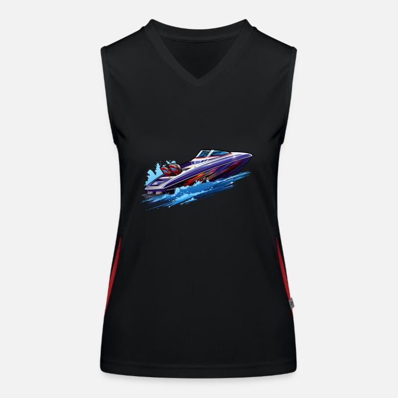 Motorboot Schnellboot Speedboot Funktionelles Kontrast-Tank Top für Frauen