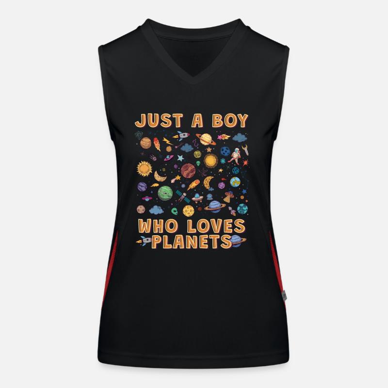 Juste un garçon qui aime les planètes du système solaire Débardeur respirant contrasté Femme
