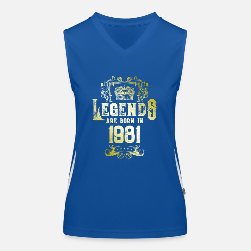 1981 legends geburtstag Funktionelles Kontrast-Tank Top für Frauen