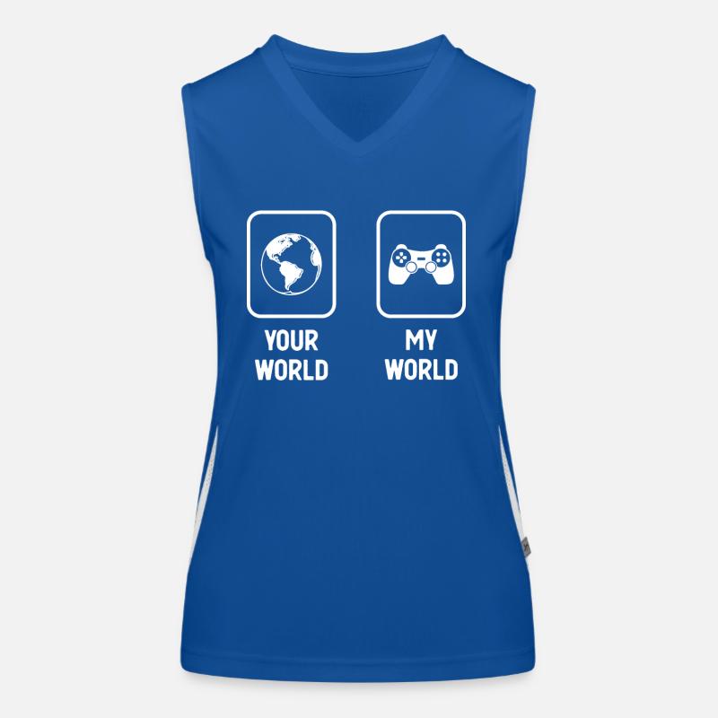 Your World My World - Game - Women's Functional Contrast Tank Top