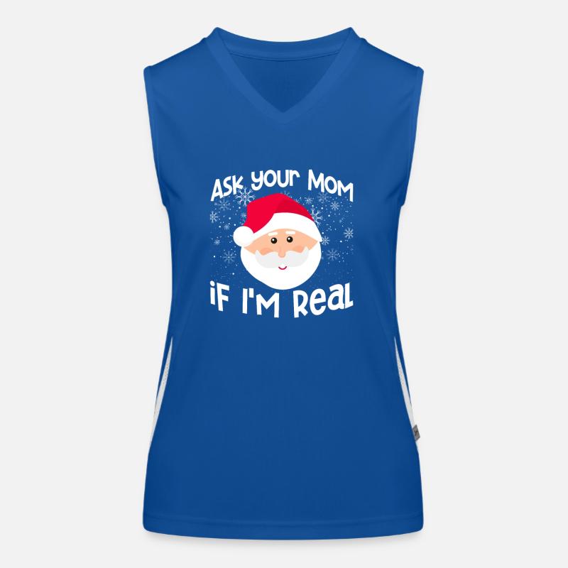 Frag deine Mutter, ob ich echt bin Lustige Funktionelles Kontrast-Tank Top für Frauen