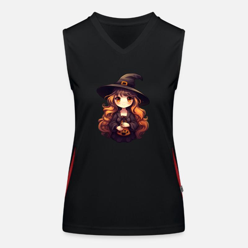 Witch Halloween Face Women's Functional Contrast Tank Top
