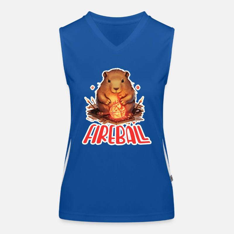 Le mage de jeu de rôle Capybara évoque une boule de feu Débardeur respirant contrasté Femme