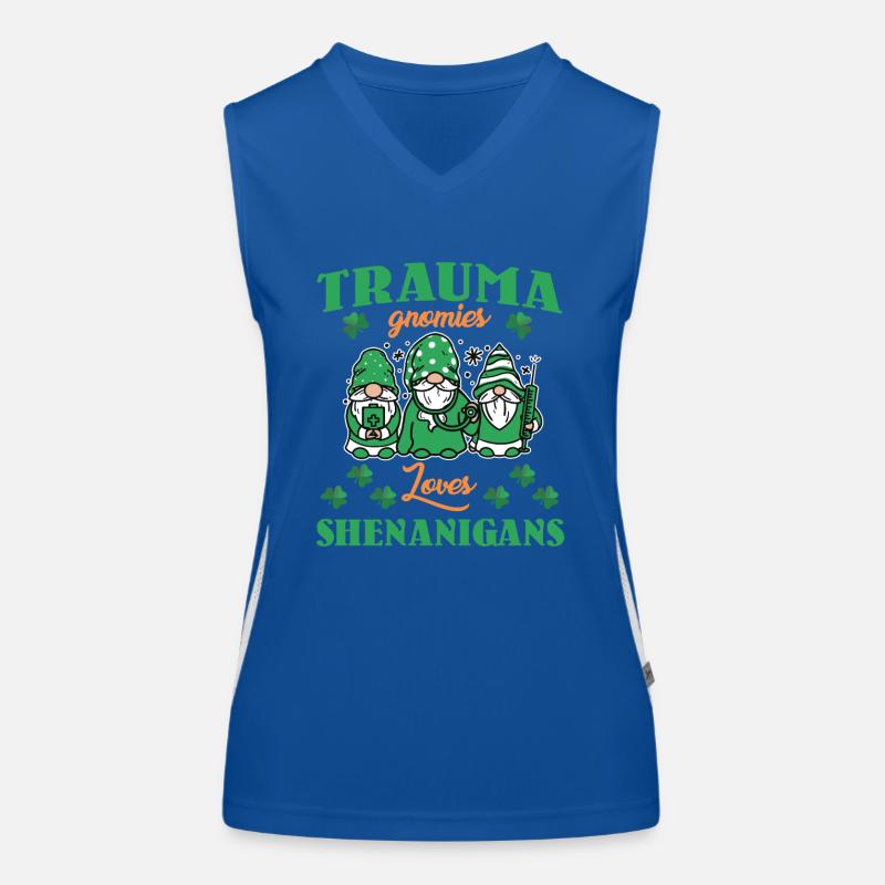 Trauma Gnomies St. Patrick's Day Women's Functional Contrast Tank Top
