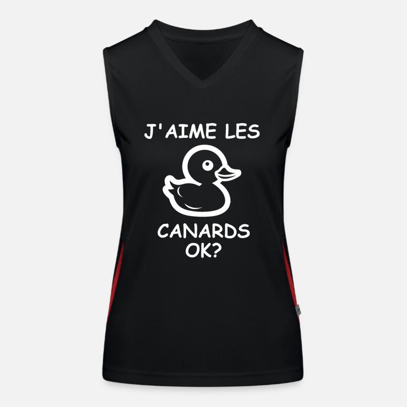 J'aime les canards Débardeur respirant contrasté Femme