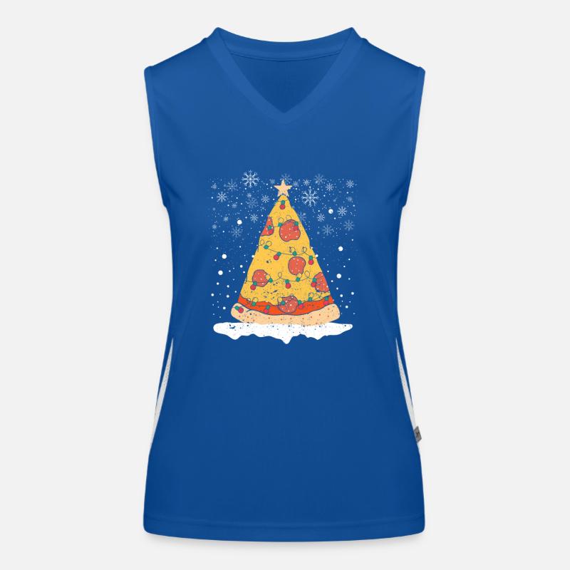 Pizza Weihnachtsbaum Lichter Xmas Frohes Krusten Funktionelles Kontrast-Tank Top für Frauen
