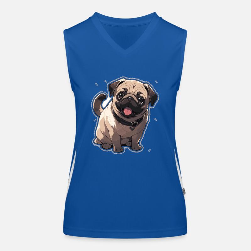 Mops Mops Hund Mops Sonnenbrille Mops Geschenk Funktionelles Kontrast-Tank Top für Frauen