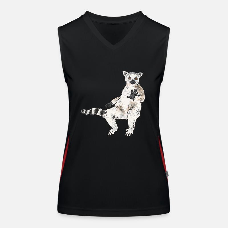 Lemur Catta Katta Funktionelles Kontrast-Tank Top für Frauen