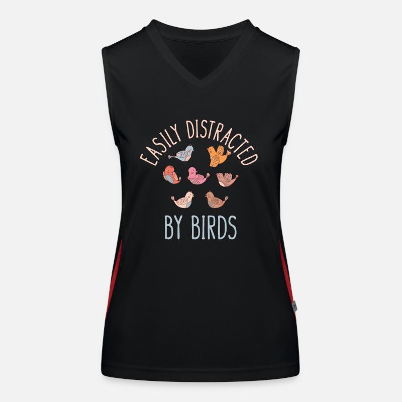 Easily Distracted By Birds Bird Lover Women's Functional Contrast Tank Top