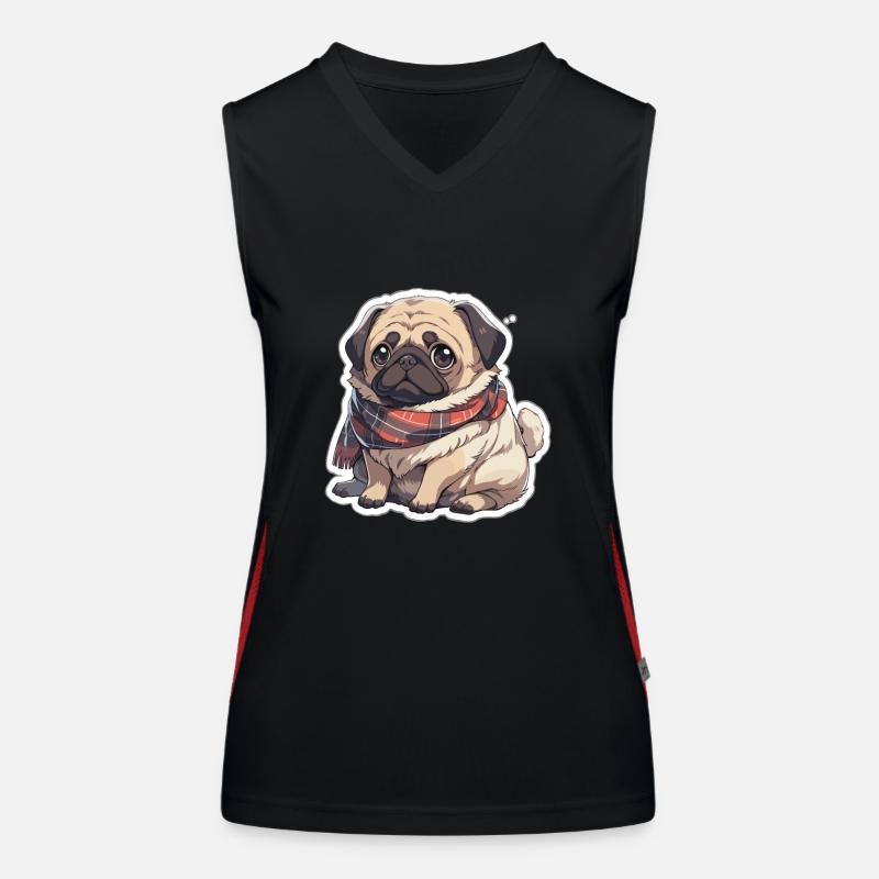 Mops Mops Hund Mops Geschenke Mops Liebhaber Funktionelles Kontrast-Tank Top für Frauen