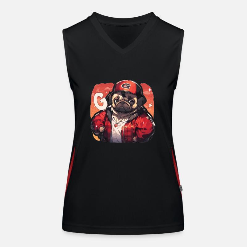 Mops Mops Hund Mops Geschenke Mops Liebhaber Funktionelles Kontrast-Tank Top für Frauen