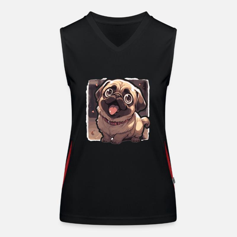 Mops Mops Hund Mops Geschenke Mops Liebhaber Funktionelles Kontrast-Tank Top für Frauen