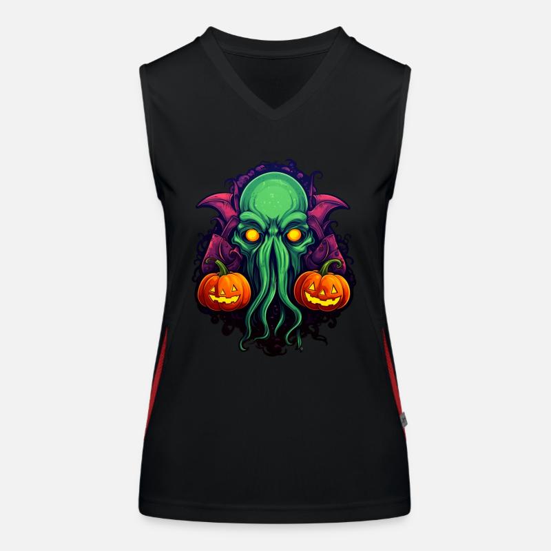 Halloween mit Cthulhu Funktionelles Kontrast-Tank Top für Frauen