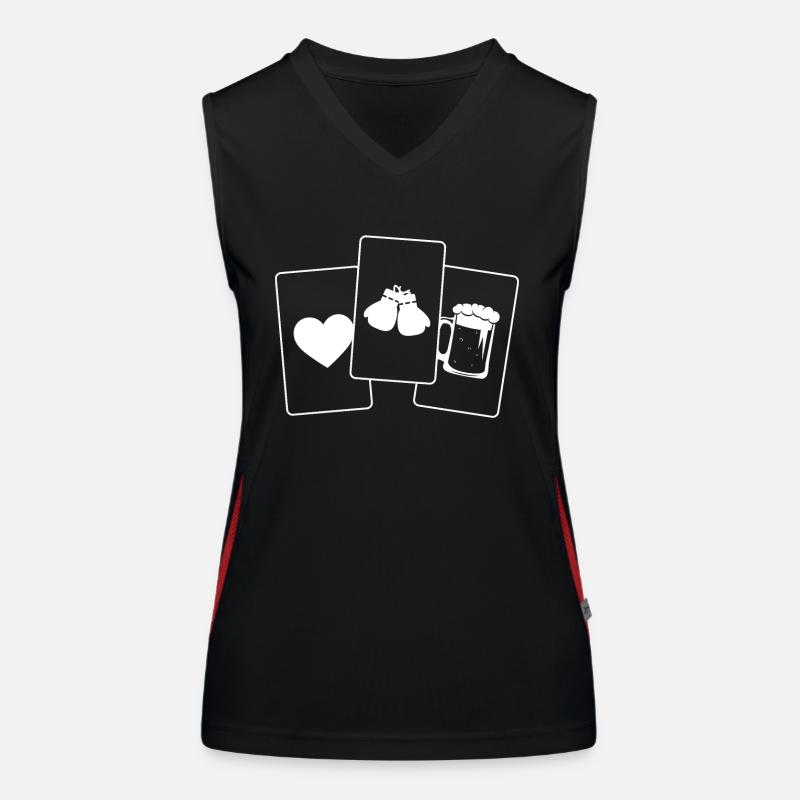 Herz - Bier - Boxhandschuhe - Funktionelles Kontrast-Tank Top für Frauen