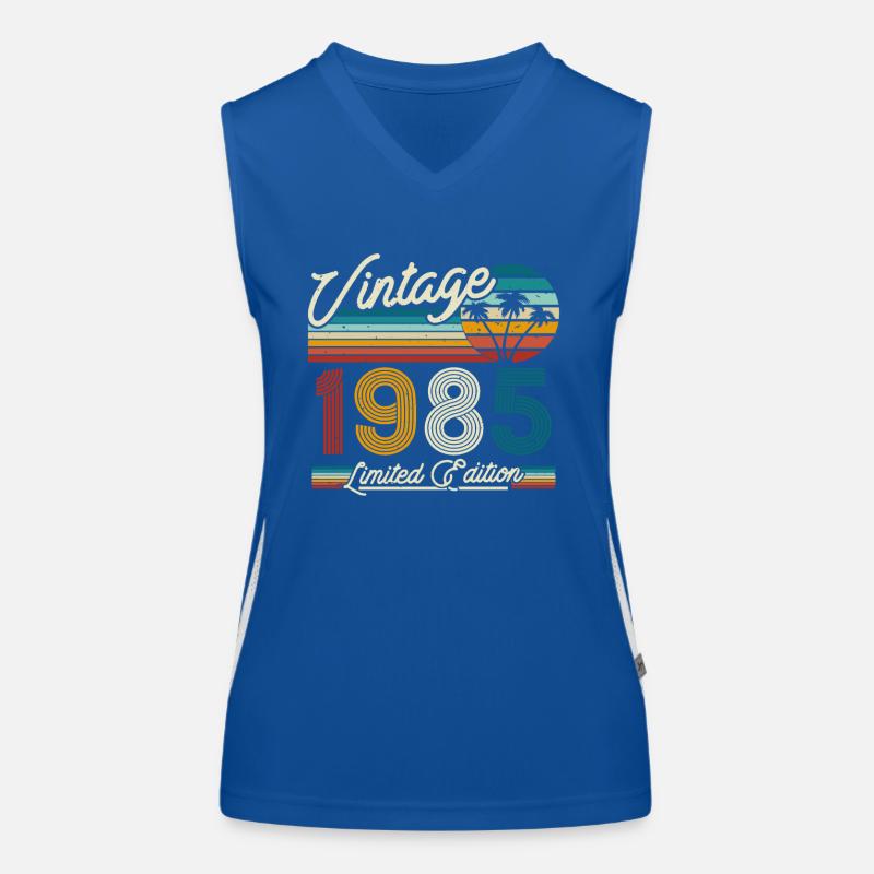 Vintage 1985 Geschenkidee Funktionelles Kontrast-Tank Top für Frauen