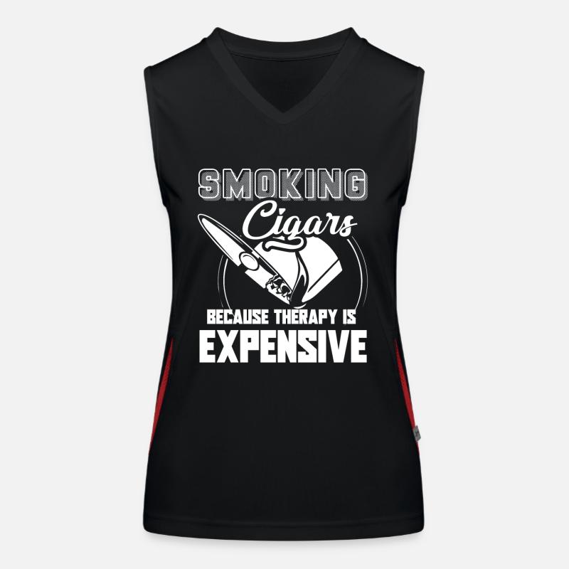 Cigar Smoking Cigar Smoking Cheaper Than Therapy Women's Functional Contrast Tank Top