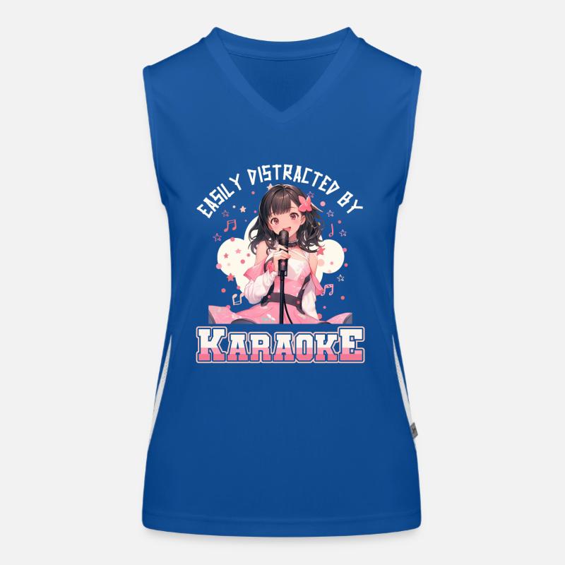 Easily distracted by Karaoke Funktionelles Kontrast-Tank Top für Frauen