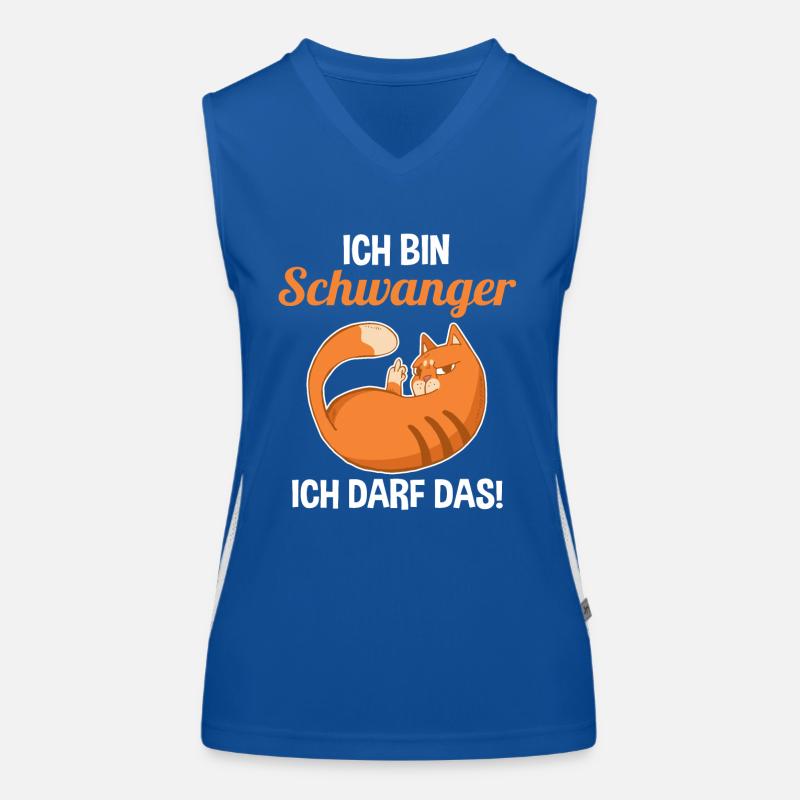 Katze Ich Bin Schwanger Ich Darf Das Funktionelles Kontrast-Tank Top für Frauen