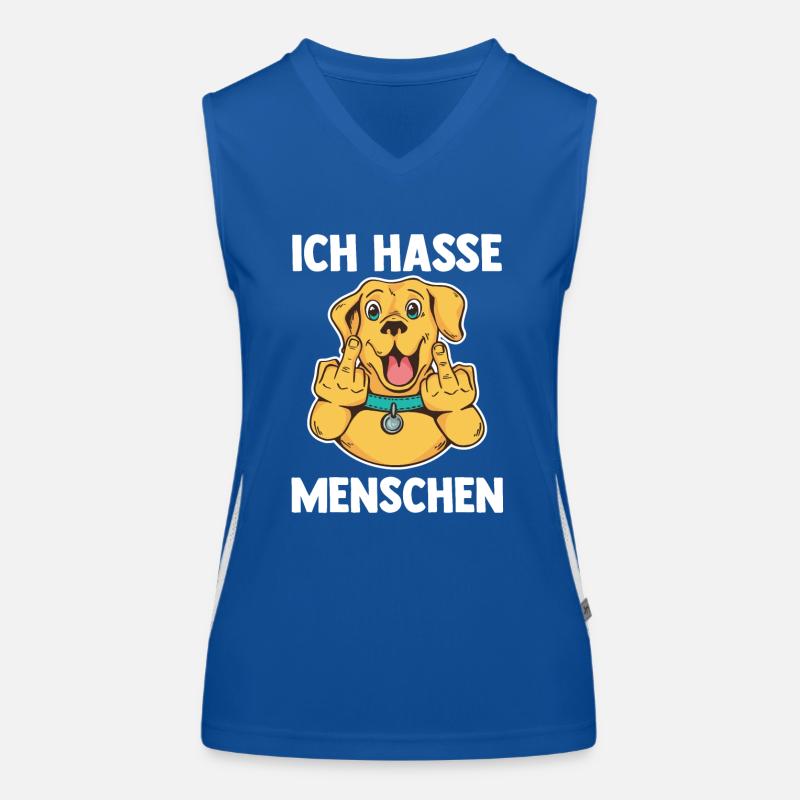 Ich Hasse Menschen Hund Funktionelles Kontrast-Tank Top für Frauen