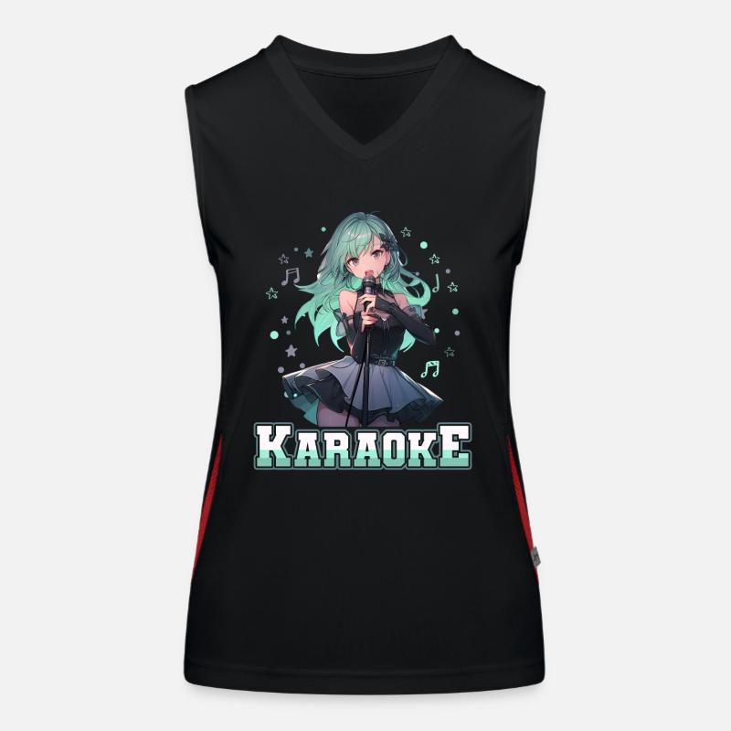 Mädchen Manga Anime Karaoke Funktionelles Kontrast-Tank Top für Frauen