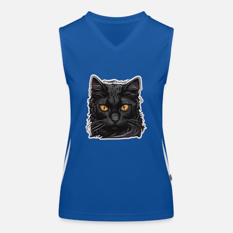 Black cat Women's Functional Contrast Tank Top