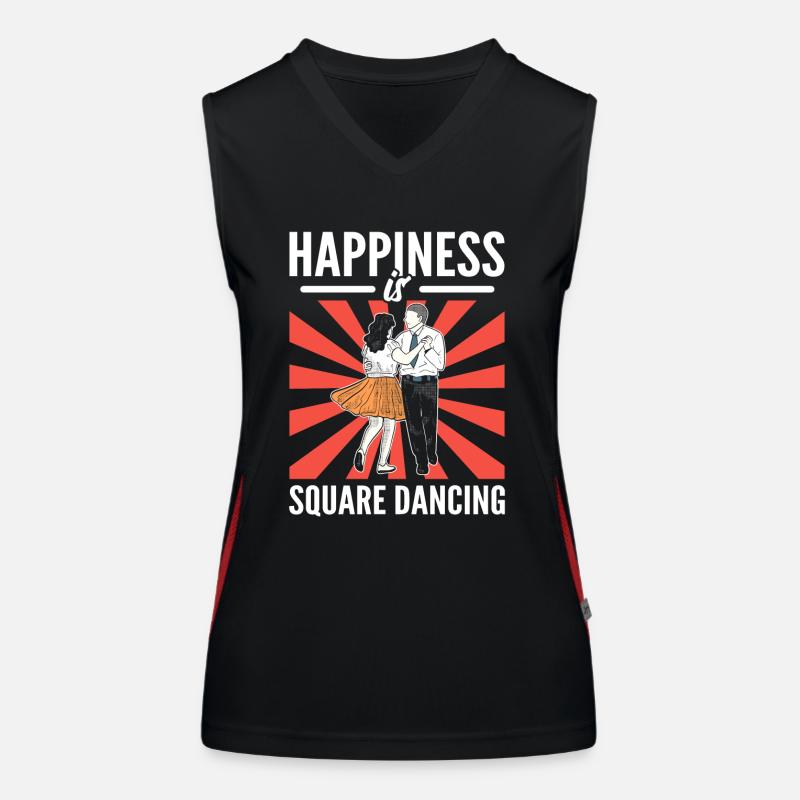 Le bonheur, c’est carré Dancing Square Dance Square Débardeur respirant contrasté Femme
