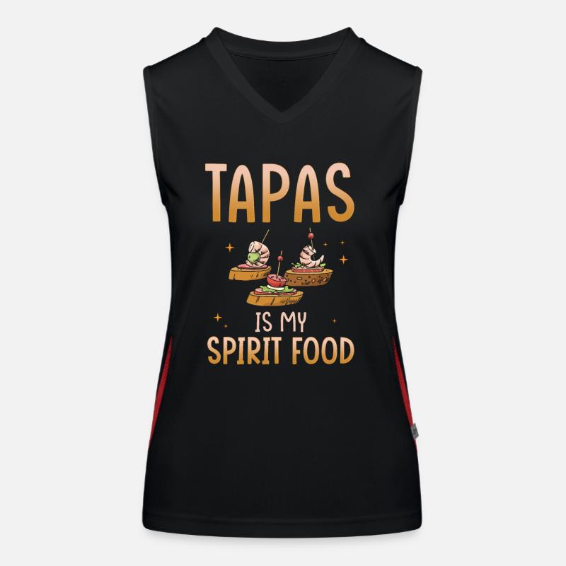 Les tapas sont mon plat préféré Débardeur respirant contrasté Femme
