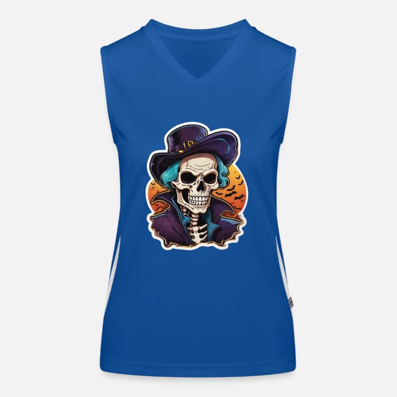 Skeleton Helloween Skull Skeleton Costume Débardeur respirant contrasté Femme