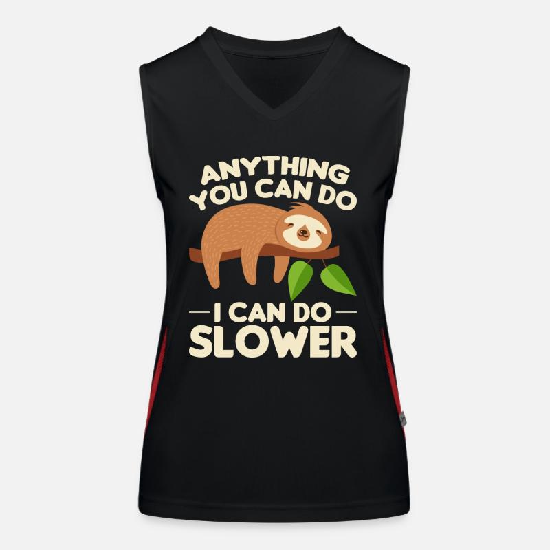 Faultier Schlaf Spruch Funktionelles Kontrast-Tank Top für Frauen
