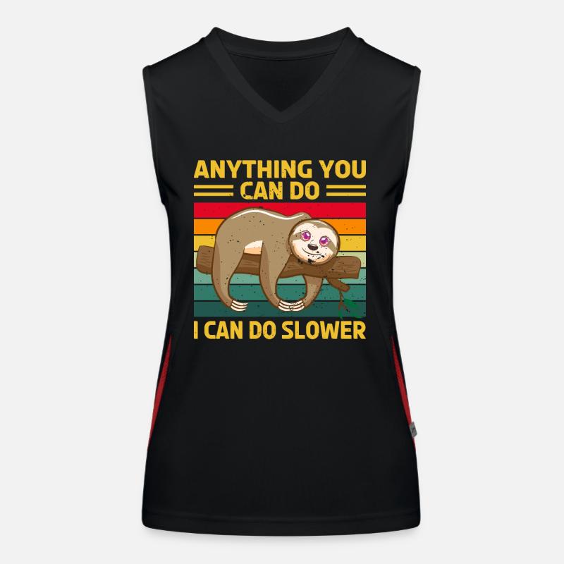Sloth Sleep Saying Women's Functional Contrast Tank Top