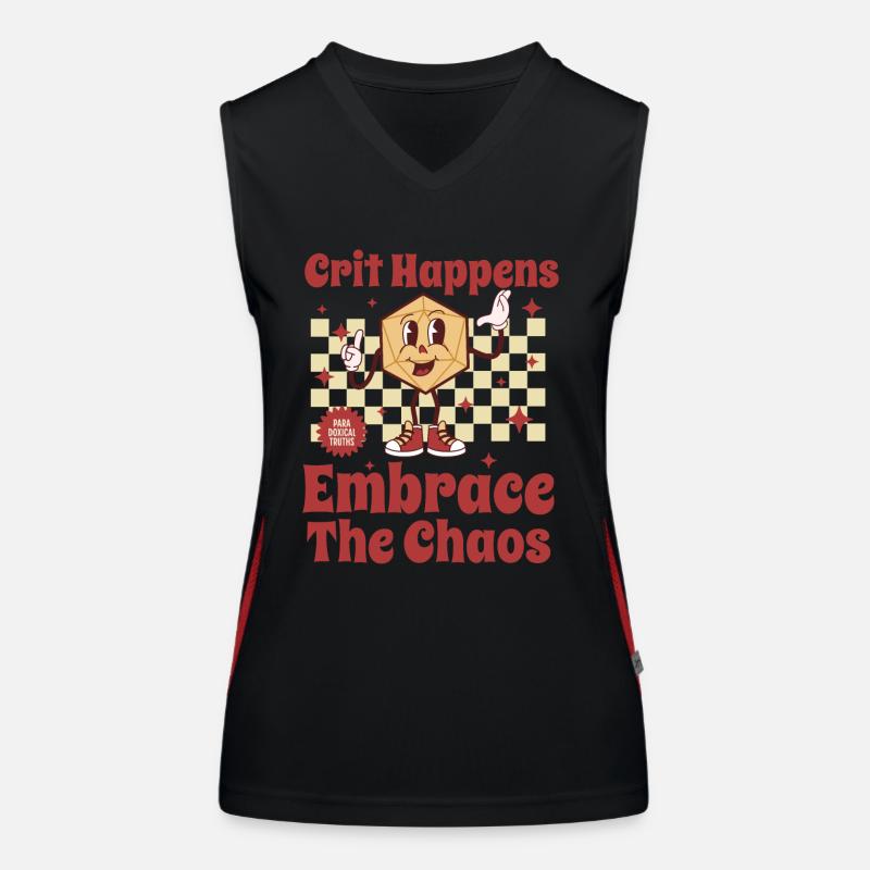 Rollenspiel Tabletop D20 Würfel Maskottchen Funktionelles Kontrast-Tank Top für Frauen