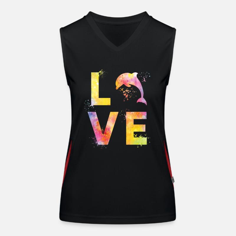 Delphin liebe Funktionelles Kontrast-Tank Top für Frauen