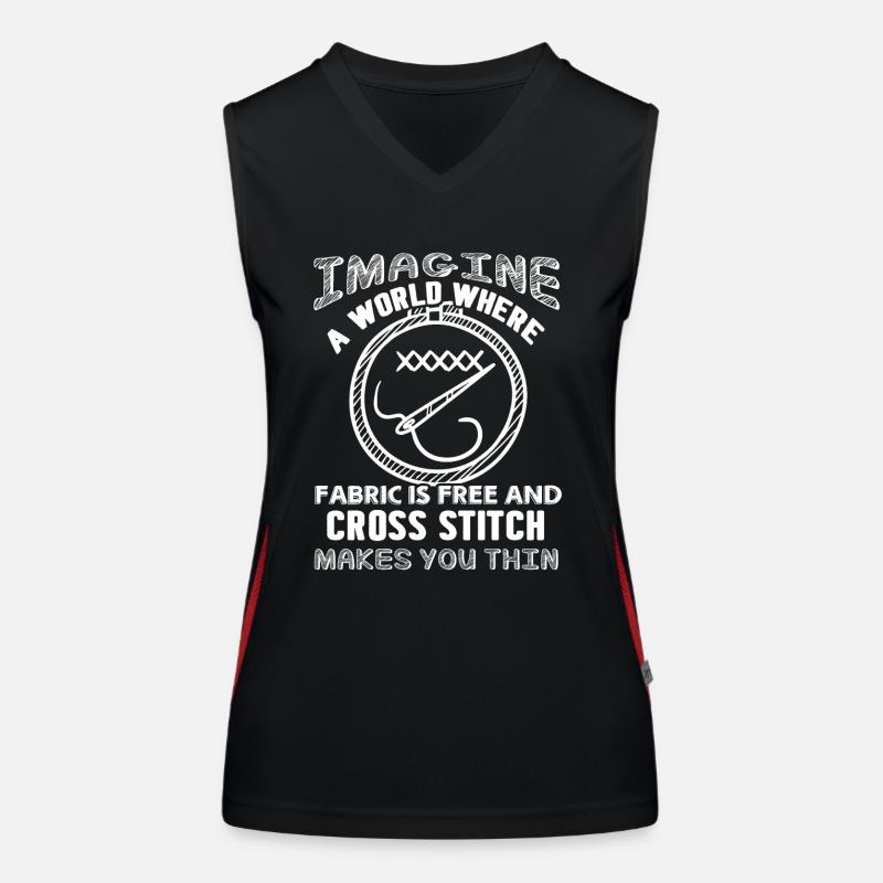 Cross Stitch Cross Stitch Makes You Thin Women's Functional Contrast Tank Top