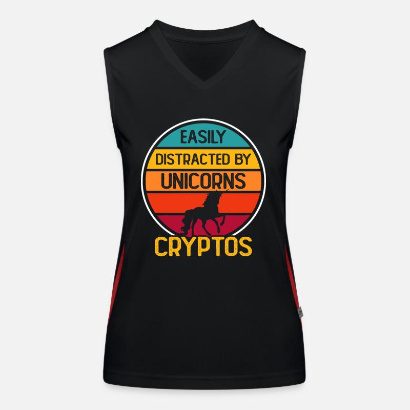 Crypto Cryptocurrency Unicorn Women's Functional Contrast Tank Top