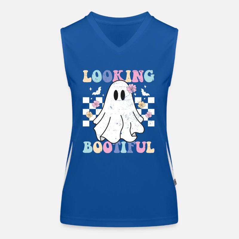 Looking Botiful Ghost Halloween Women's Functional Contrast Tank Top