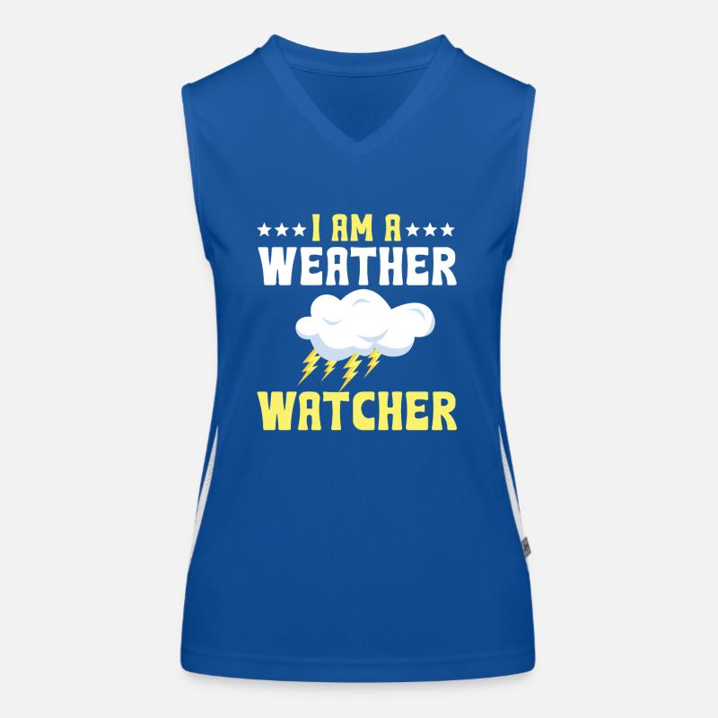 Funny weather watcher rain cloud Women's Functional Contrast Tank Top
