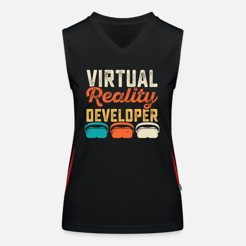 VR Virtual Reality Women's Functional Contrast Tank Top