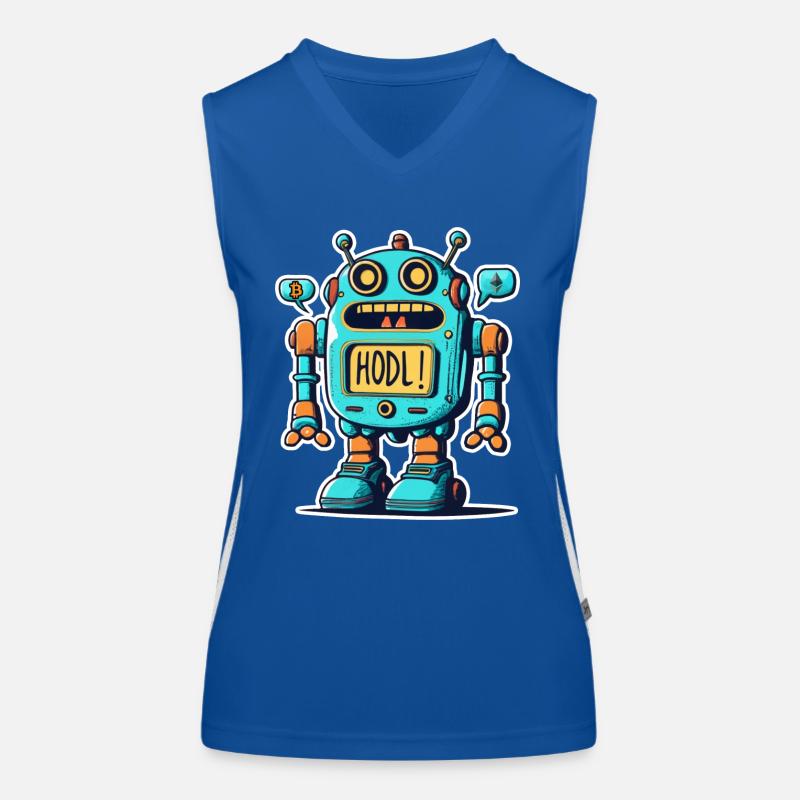 Bitcoin-Roboter Funktionelles Kontrast-Tank Top für Frauen