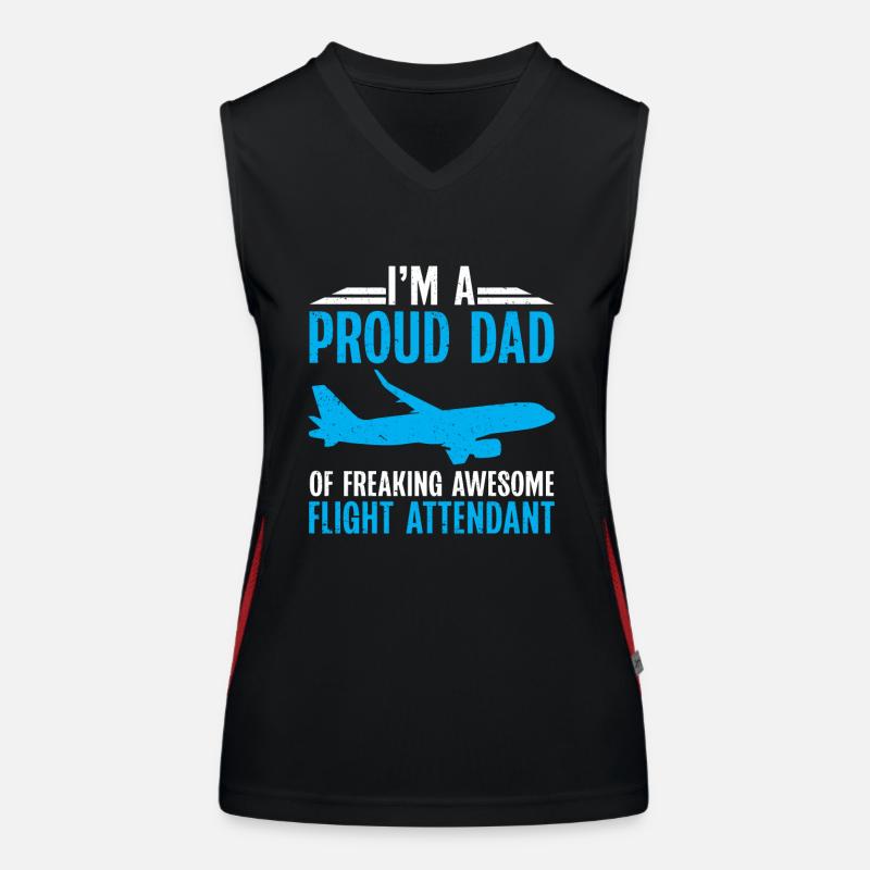 Flight Attendant Papa Stewardess Flight Attendant Women's Functional Contrast Tank Top