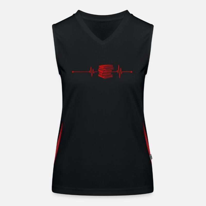 Heart palpitations book reading bookworm librarian Women's Functional Contrast Tank Top